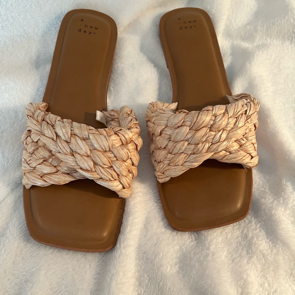 A New Day Raffia Slides